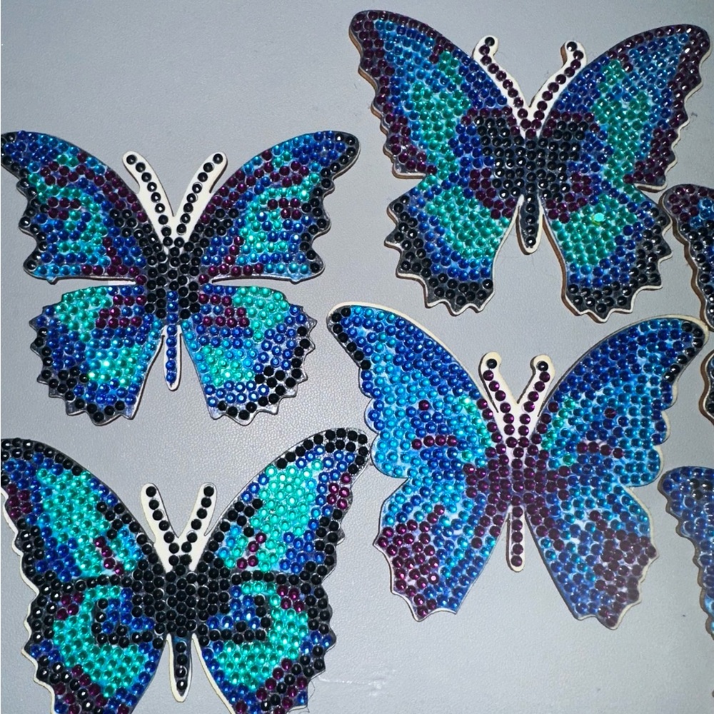 Colorful Rhinestone Beaded Butterfly Coasters